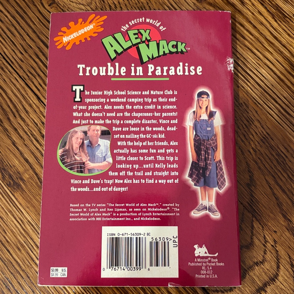 Nickelodeon The Secret World of Alex Mack book - Take a Hike kids books YA - Picture 2 of 4